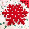 Christmas Decorations Red Felt Snowflake Coasters, 4pcs
