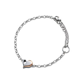 White Clover MEMBR301 Cremation Bracelet, Fits Up to 5.9 - 9.6 inches (15 - 24.5 cm), Memorial Hand, Half-Round Chain, Heart Shape, Memorial Bracelet, Gift