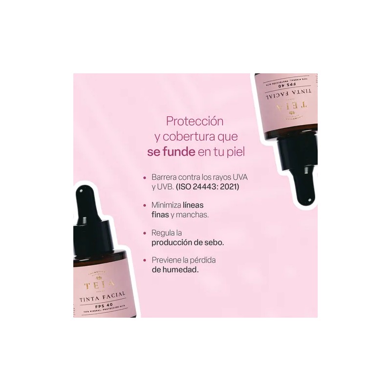 TEIA COSMETICOS Serum con color y protección solar mineral FPS40.