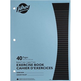Hilroy 12102 Stitched Exercise Book, 3 Hole Punched, 4 Pack, 40 Pages, Assorted Color Covers