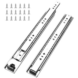 VIVEGO 1 Pair 38 Inch 260 Lb Capacity Heavy Duty Drawer Slides with Screws,Full Extension 3 Fold Ball Bearing Stainless Steel Side Mount Undermount Drawer Rails,20",22",30",32",34",36",38",40"