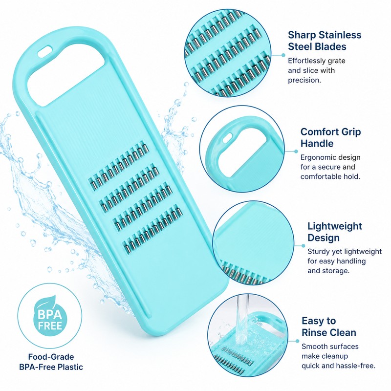 Stainless Steel Vegetable Grater & Slicer for Kitchen – Manual