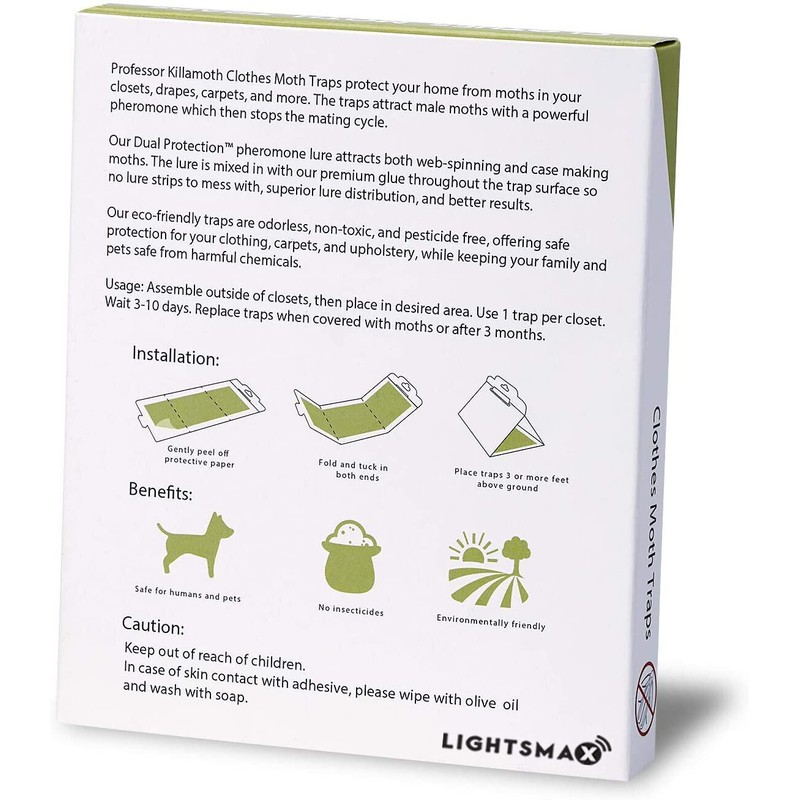 LIGHTSMAX 6 PACK STICKY MOTH TRAP ECO FRIENDLY FOR CLOTHES