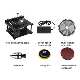 Mini Electric Table Saw,Hobby&Craft Power Tool Metal Wood Cutting Machine 4.3" Multifunctional DIY Table Saw Rotating Speed 1000-3000r/min Work Shop Portable 110V for Cutting Metal PVC Wood Acrylic
