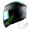 1STorm Motorcycle Full Face Helmet Skull King Matt Green+ One