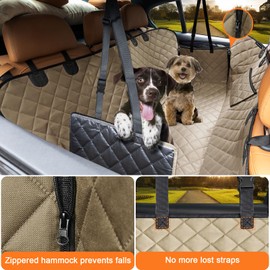 URPOWER Dog Car Seat Cover for Back Seat Waterproof Seat Cover Hammock 600D Heavy Duty Scratch Proof Nonslip Durable Soft Backseat Covers for Cars Trucks and SUVs