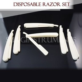 SURGICAL ONLINE 6 X Disposable Straight Cut Throat Salon Barber Shaving Razor Shavette Rasoir