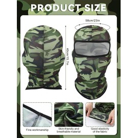 SATINIOR 6 Pcs Ski Mask Cover Balaclava Full Face Mask Summer Face Cover UV Protection Balaclava Men Women Outdoor Sports(Green Camo,Trendy Style)
