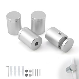 HJIAMA Pack of 4 Glass Holders, Glass Clamp with Mounting Accessories, Glass Plate Holder, Not Easily Deformed, Suitable for Thickness 6 mm, for Glass Wall Mirrors