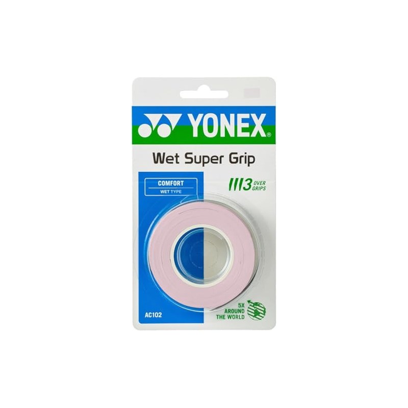 YONEX Wet Super Grip AC102, Pack of 3 [Overgrip]