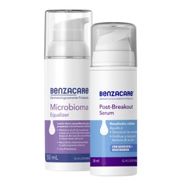 Kit Anti Imperfecciones Benzacare Microbioma Equalizer Loción hidratante + Post Breakout Serum 30ml con Bakuchiol para manchas ocasionadas por acné con ¡Resultados visibles en 1 semana!