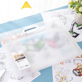 Delhi Deli 4-section 8-section drawing paper art bag A3 drawing drawing file storage organization file bag transparent white / 델리 4절 8절 도화지 미술 가방 A3 그림 도면 화일 보관 정리 파일백 투명화이트