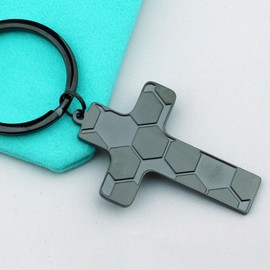 Tobubbmole Joshua 1 9 Be Strong Soccer Cross Keychain Christian Sport Jewelry for Men (soccer keyring BK)