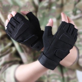 Unbranded Tactical Gloves Army SWAT Military Combat Hunting Shooting Duty Gear Fingerless - Black, XL