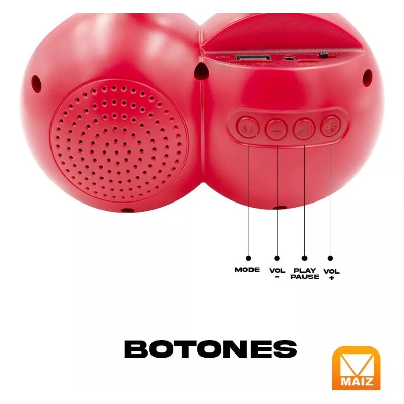 Maíz 3pzs Bocina Fm Recargable Usb Bluetooth Luz Led Portatil