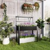 Outsunny Raised Garden Bed with Flip-Up Greenhouse Cover, Elevated Planter