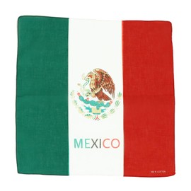Motique Accessories Large Cotton Bandanas - Mexican Flag- (Mexico)
