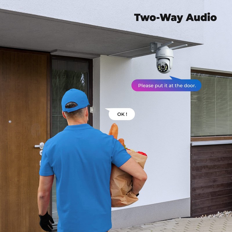 Codnida 2K Security Camera Outdoor, 360° PTZ WiFi Camera, CCTV