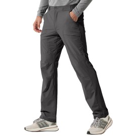 FREE SOLDIER Men's Outdoor Cargo Hiking Pants with Belt Lightweight Waterproof Quick Dry Tactical Pants Nylon Spandex (Gray 36W/32L)