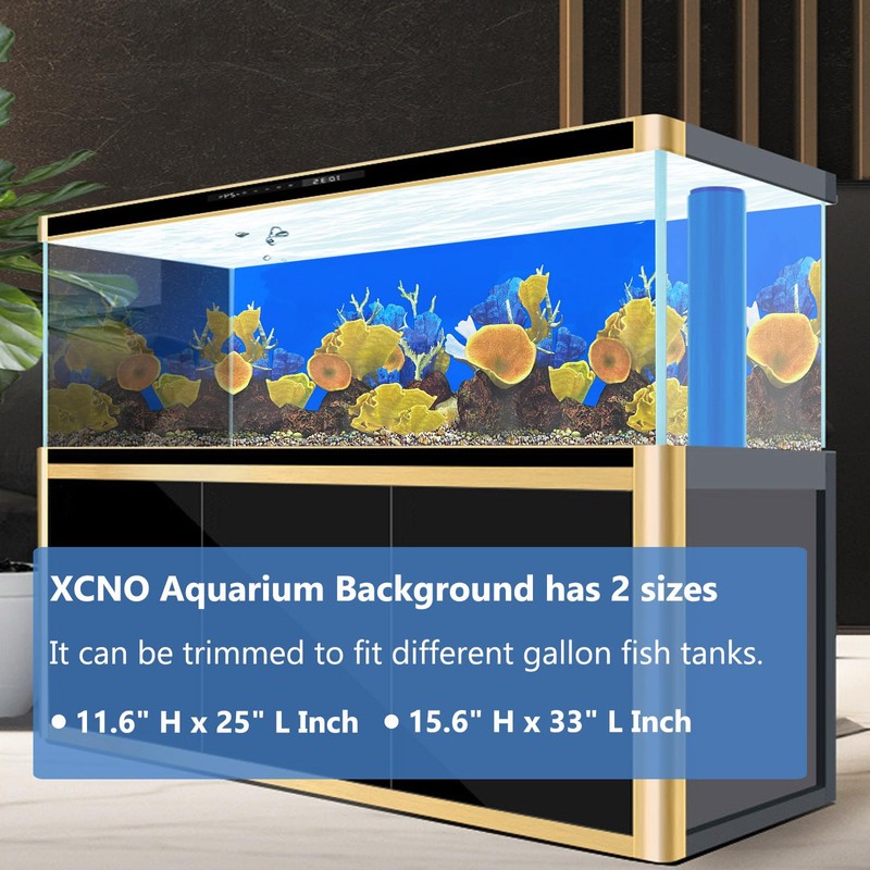 XCNO Aquarium Background Seabed Coral Rock Water Plants Fish Tank