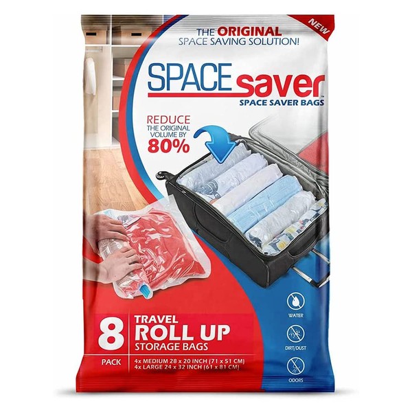 Spacesaver Premium Roll-up Storage Bags for Max Space Saving! 80%