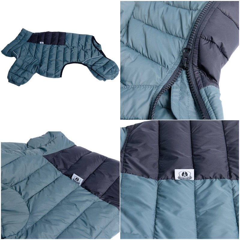 ArmyGreen Dog Warm Coat, Waterproof Windproof Reflective Vest, Zippered Adjustable