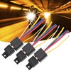 3pcs DC12V 80A LED Flasher Relay Waterproof Shockproof 5‑Pin Car