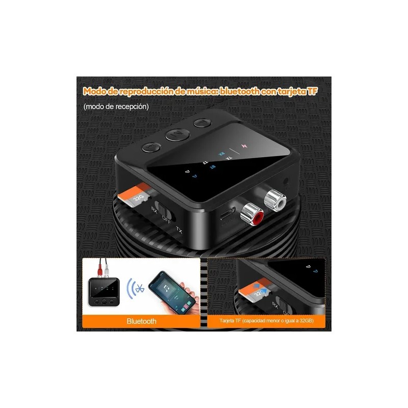 Bluetooth 5.3 Transmisor Receptor Audio Stereo Adaptador,admite Salida De Audio