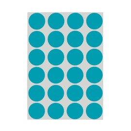 ChromaLabel 0.75 Inch Round Label Removable Color Code Dot Stickers, 1008 Pack, 24 Labels per Sheet, Teal