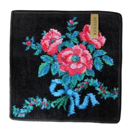 Fayler Handkerchief, Hand Towel, Towel Handkerchief, 9.8 inches (25 cm), Romance, Black
