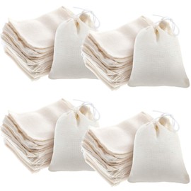 HOFURME 200 Pack Muslin Bags Burlap Drawstring Sachet Bags Multipurpose Canvas Linen Pouch for Tea Jewelry Wedding Party Favors Storage