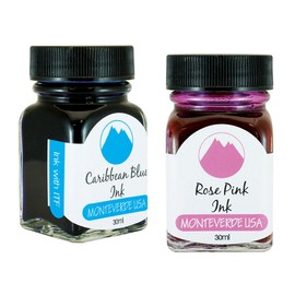 Monteverde 60ml Core Fountain Pen Ink Bottle (30ml Caribbean Blue Ink Bottle G309CU, 30ml Rose Pink Ink Bottle G309RP)