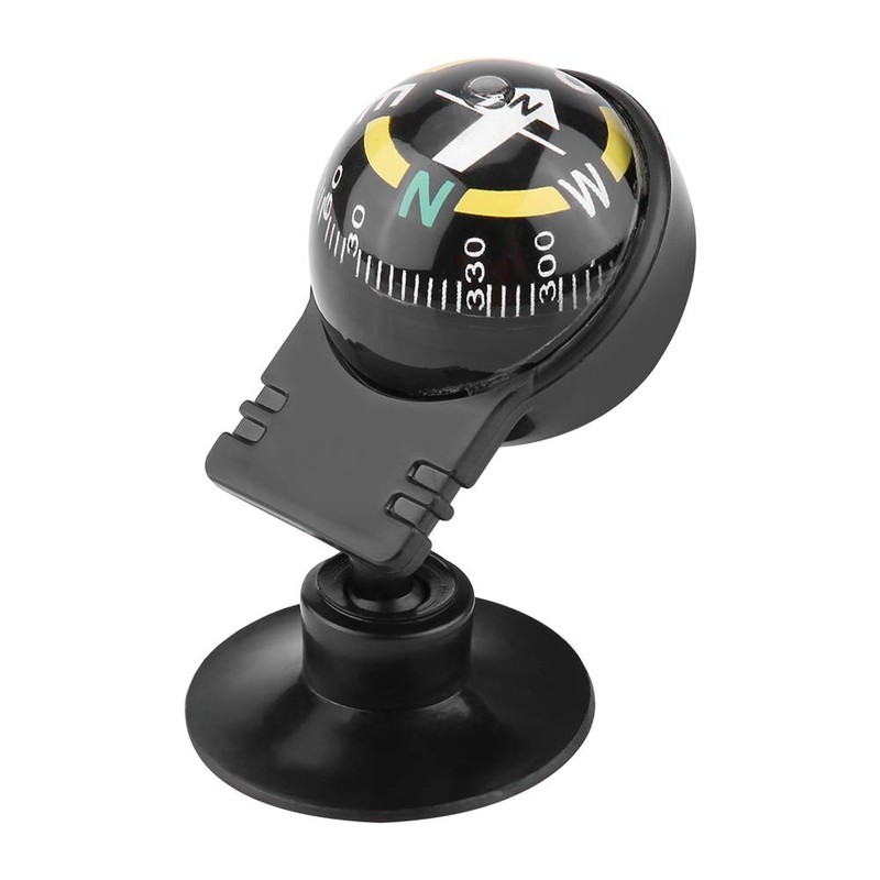 Dashboard Compass, Portable Plastic Compact Car Compass, Direction Pointing Black