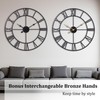 TSUENTIME 30 Inch Wall Clock Decorative, Oversized Large Black Metal