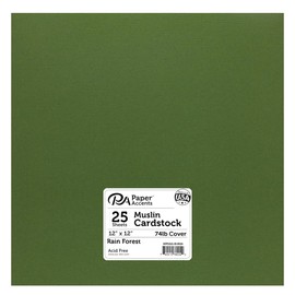PA Paper Accents Textured Cardstock 12" x 12" Rain Forest, 74lb Colored cardstock Paper for Card Making, Scrapbooking, Printing, Quilling and Crafts, 25 Piece Pack
