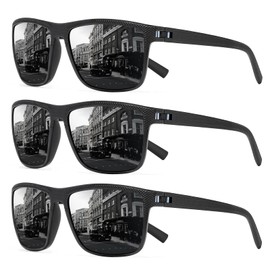 TURBOPEP Square Polarized Sunglasses for Men and Women Lightweight Frame Sun Glasses with UV Protection