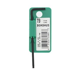 BONDHUS TL9 No.31809 Torx® L-Wrench Long T9 [Short Hand: 0.7 inch (19 mm), Long: 3.0 inches (76 mm)] Black Dyed