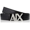 Armani Exchange Casual Logo Buckle, Tortoiseshell Print Belt, black