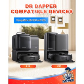 DR DAPPER 8 Pack Replacement Dust Bags Compatible with eufy Omni E25/E28 Robot Vacuum，Large Dust Bags Replacement Accessories