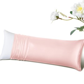 Heywaller Satin Pillowcase for Hair and Skin - Light Pink Body Size Pillow Cases 1 Pack - Similar to Silk Pillowcase with Envelope Closure - Soft & Silky Pillow Cover for Him or Her