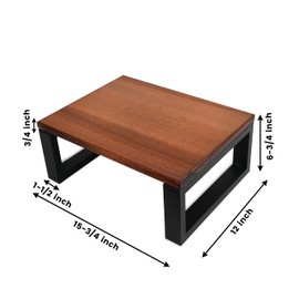 CONSDAN Step Stool with Metal Frame, Solid Hardwood Step Stool for Toddler/Kids/Adult, Portable for Bedroom Bathroom - Chocolate