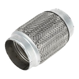 TUCKBOLD Car Exhaust Flex Pipe 3.14 Inch OD Flexible Braided Exhaust Tube | Universal Flexible Pipe Tubing Silver Tone 1Pc