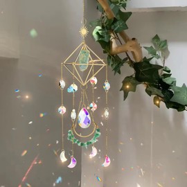 NMEINV Healing Crystal Suncatcher for Window Hanging, Quartz Sun Catcher with Chain Pendant Crystal Balls for Outdoor Indoor Garden Party Wedding Decor,Gift for Women Christmas Birthday Valentine
