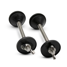 DOJA Barcelona Toilet Cistern Screws | Pack of 2 | Universal Cistern | Kit Stud Stud M6 x 100 + Taper Rubber + Washer + Wing Nut | Stainless Steel | Toilet Joint | For Cistern