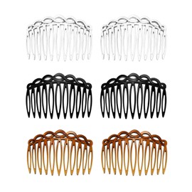 TPZORJX 6 Stück Haarkamm zum Stecken, Einsteckkamm, Steckkamm Haarkämmchen, French Twist Haarkämme, Kunststoff Seitenkämme mit 11 Zähnen Haar Kamm für Mädchen Damen