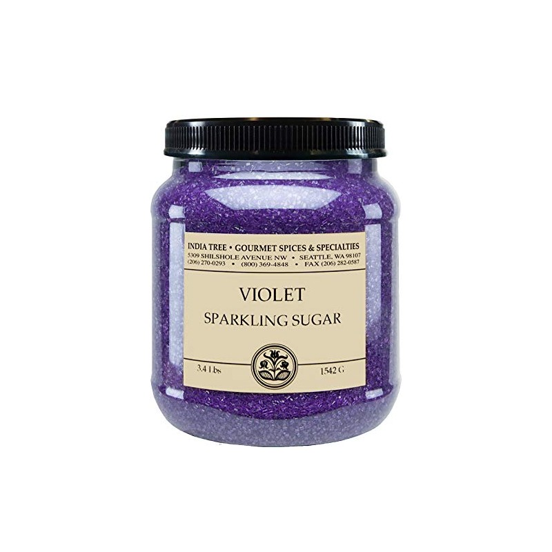 India Tree, Ultra Violet Sparkling Sugar, Canister | Shimmery Sugar