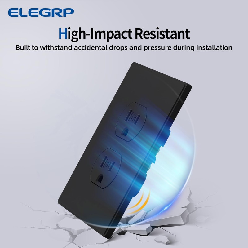 ELEGRP 15 Amp 125V Duplex Receptacle Outlets, Standard Electrical Wall