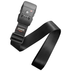 Luggage Strap Belt for 20"-28" Suitcase with TSA Approved 3-Dial Combination Lock Wide Adjustable Packing Straps Travel Accessories, Black