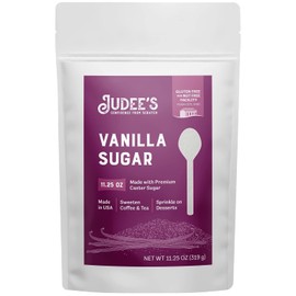 Judee's Vanilla Sugar 11.25 oz - Made with Premium Caster Sugar - Sprinkle on Desserts and Sweeten Tea or Coffee - Made in USA - Gluten-Free and Nut-Free
