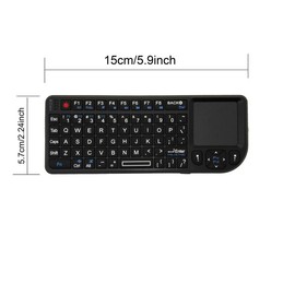 Wireless Keyboard, 1 Count Portable Rechargeable Wireless Keyboard with Touchpad Mouse, Mini Keyboard for PC Laptop Smart TV Box - Color: Black, Specification: English-White backlight